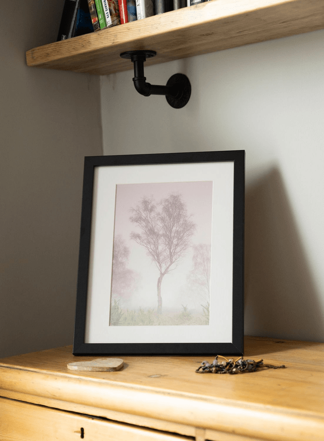 Pink Misty Tree - Framed Print 15 ¼" x 12 ¼"